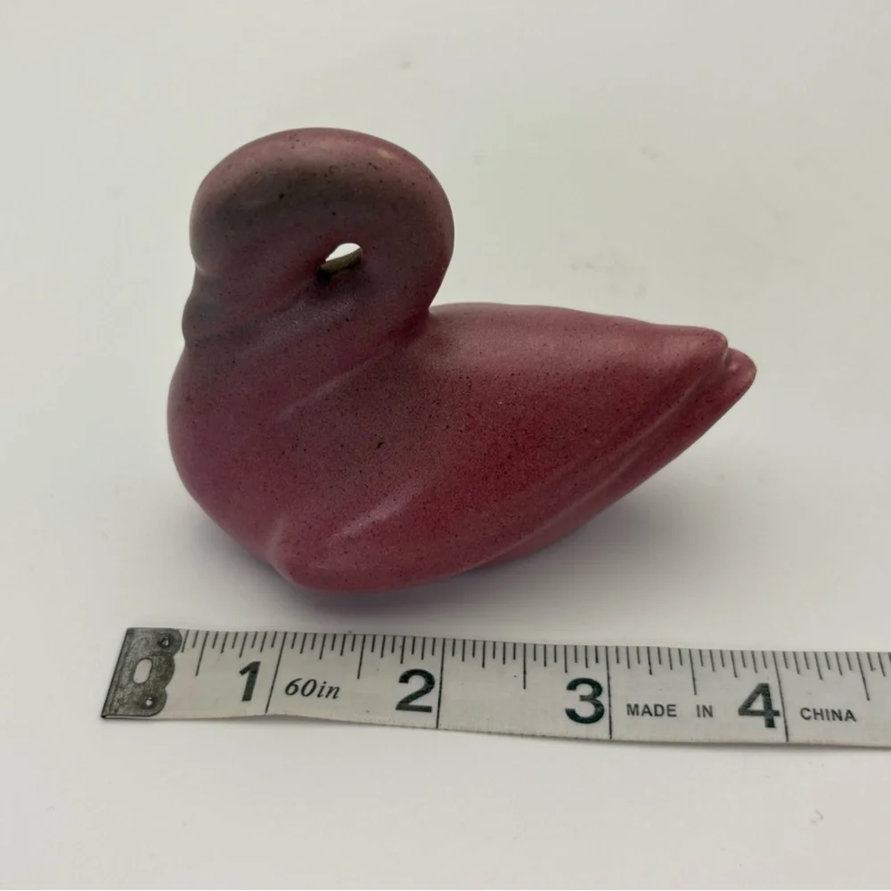 Vintage Pink Ceramic Small Swan Figurine